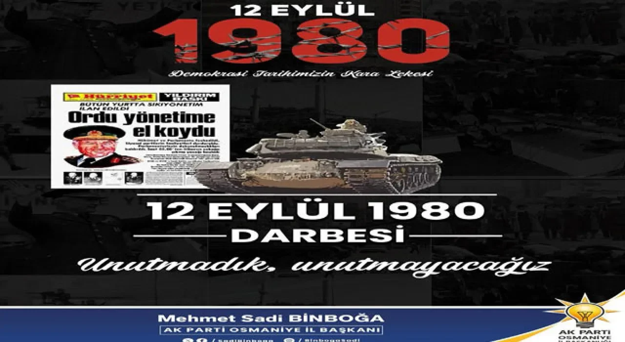 Binboğa: 12 Eylül’ü Unutmuyor, Unutturmuyoruz