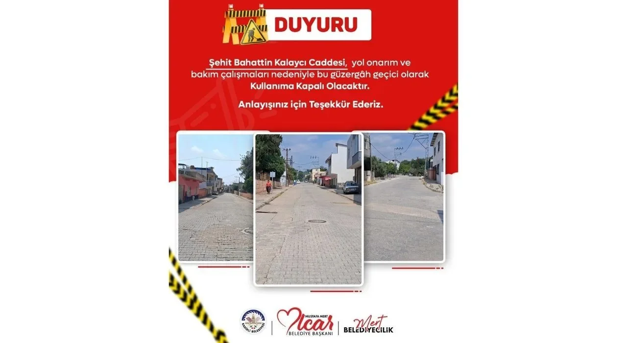 Kadirli'de Bahattin Kalaycı Caddesi Yenileniyor