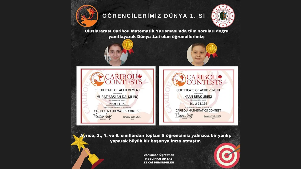 Osmaniye BİLSEM öğrencileri dünya birincisi oldu