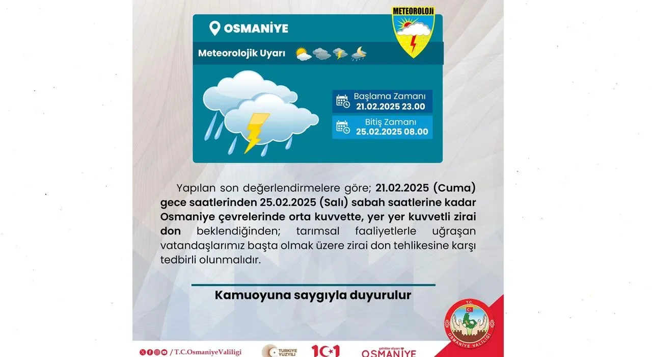 Osmaniye’de Don Tehlikesi: Çiftçiler Dikkat!