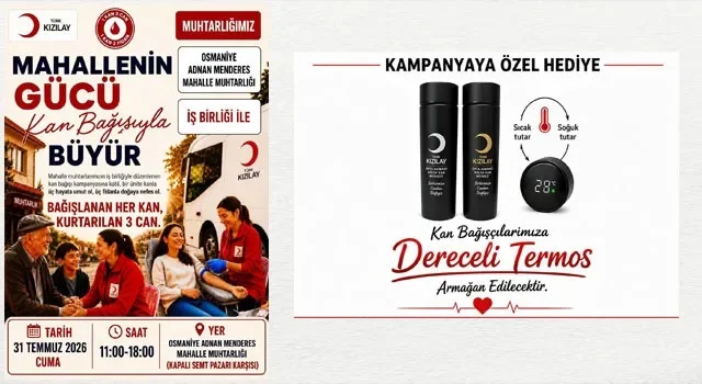Osmaniye'de Kan Bağışına Katılanlara Termos Hediyesi