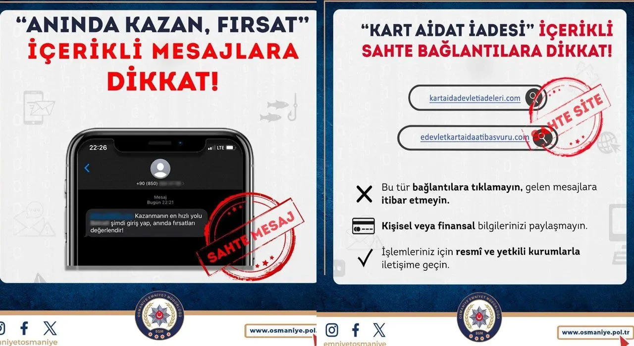Osmaniye Emniyeti’nden Sahte Web Sitelerine Uyarı