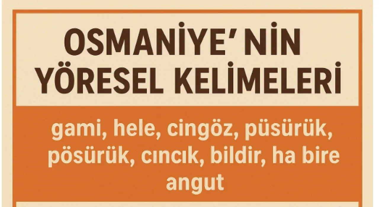 Osmaniye’nin Yöresel Kelimeleri ve Kültürel İzleri